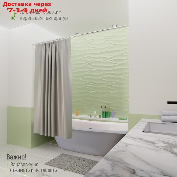 Набор для ванной SAVANNA "Комфорт": штора 180×180 см, ковёр 40×60 см, цвет серый - фото 6 - id-p215606655