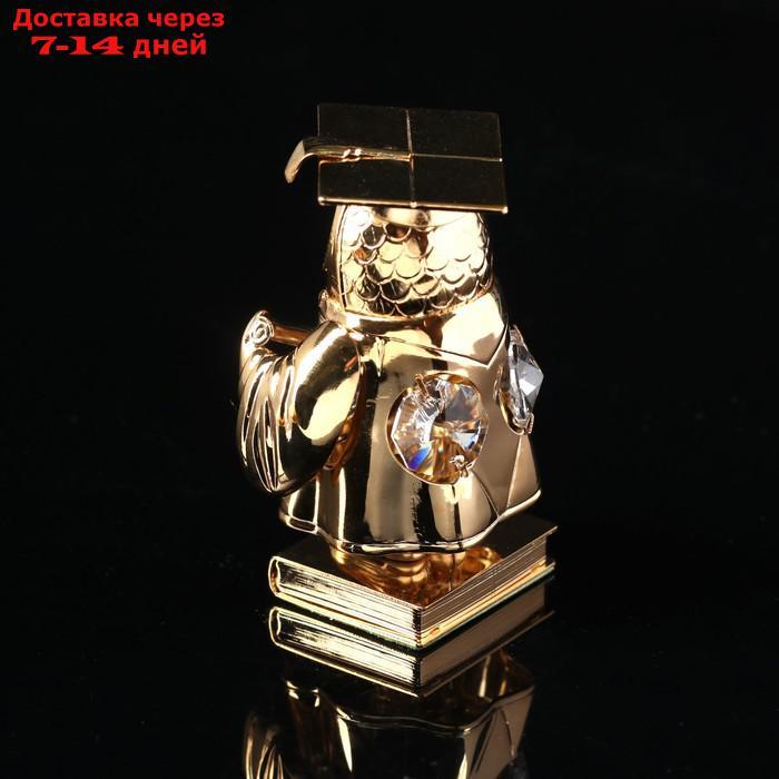 Сувенир "Сова магистр", 4×4×7,5 см, с кристаллами Сваровски - фото 3 - id-p215604321
