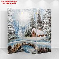 Ширма "Картина маслом. Зимний лес", 160 × 150 см