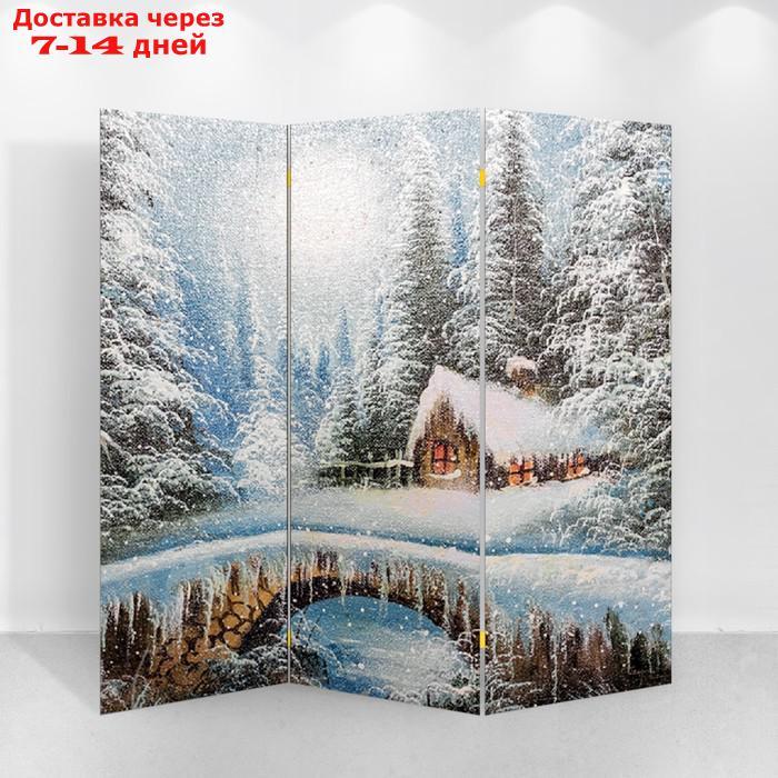 Ширма "Картина маслом. Зимний лес", 160 × 150 см - фото 1 - id-p216015534