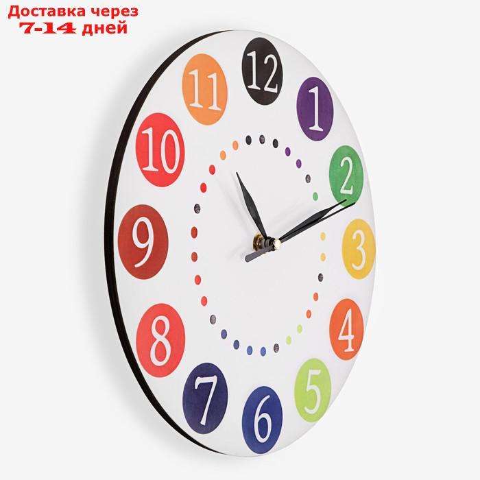 Часы настенные "Яркие цифры", d-23.5. плавный ход, стрелки микс - фото 2 - id-p215604399