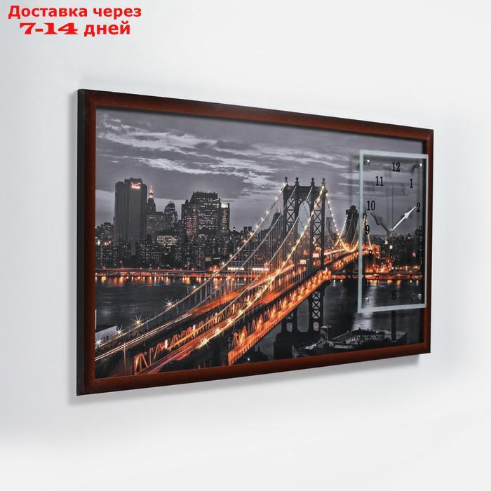 Часы-картина настенные, серия: Город, "Манхэттенский мост", 50х100 см, микс - фото 5 - id-p215605495
