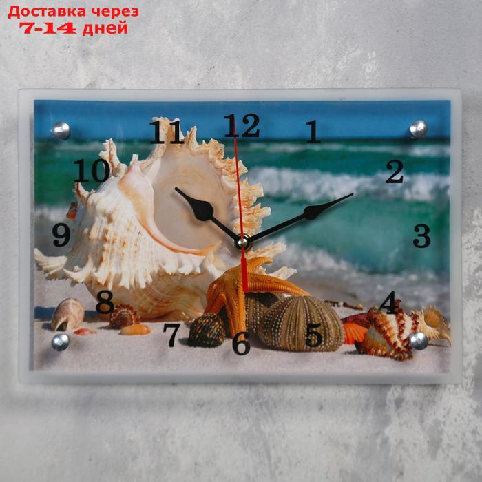 Часы настенные прямоугольные "Ракушки", 20 × 30 см, микс - фото 1 - id-p215605538