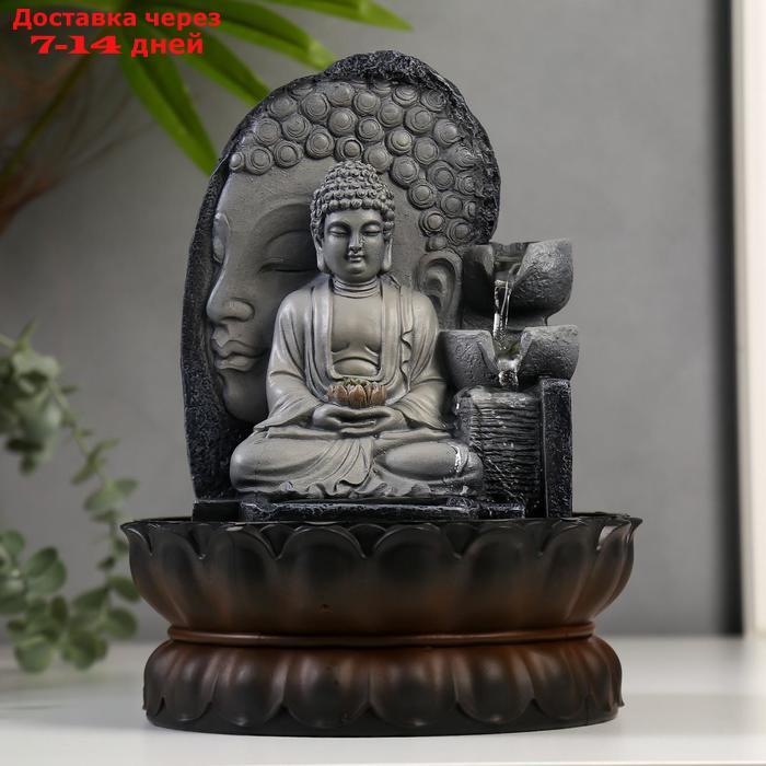 Фонтан настольный от сети, подсветка "Будда" серый мрамор 30х20,5х20,5 см - фото 1 - id-p215605556