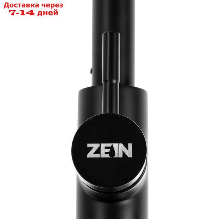 Смеситель для кухни ZEIN, нержавеющая сталь, с выдвижной лейкой, 2 режима, цвет черный - фото 8 - id-p215605576