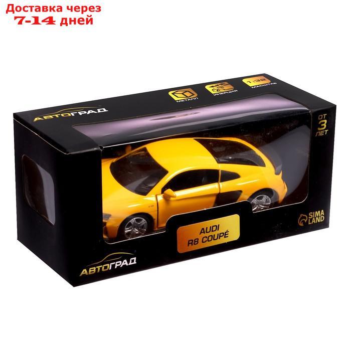 Машина металлическая AUDI R8 COUPE, 1:32, инерция, открываются двери, цвет желтый - фото 5 - id-p216143608