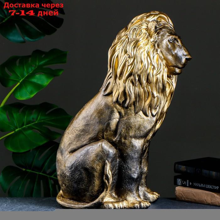 Фигура "Лев сидящий" черное золото - фото 2 - id-p216018624