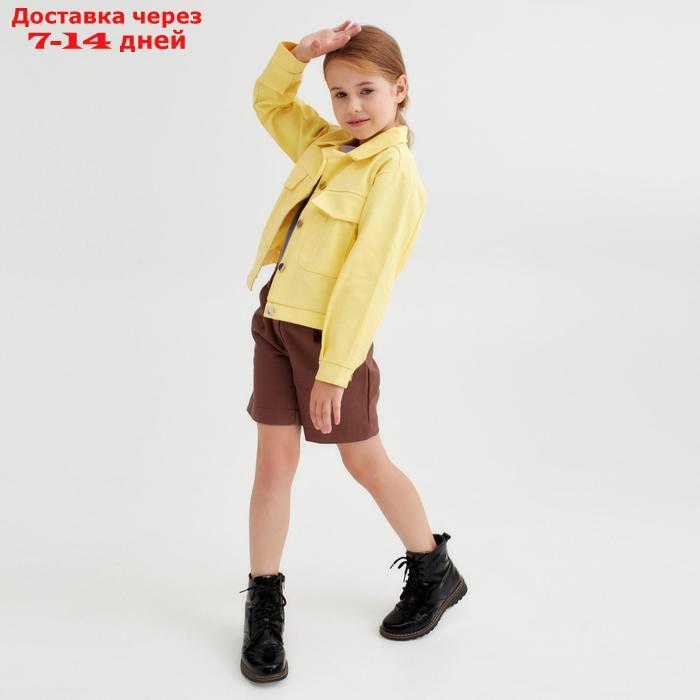 Жакет для девочки MINAKU: Casual collection KIDS, цвет лимонный, рост 116см - фото 2 - id-p215605855