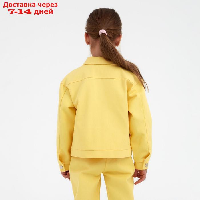 Жакет для девочки MINAKU: Casual collection KIDS, цвет лимонный, рост 116см - фото 3 - id-p215605855