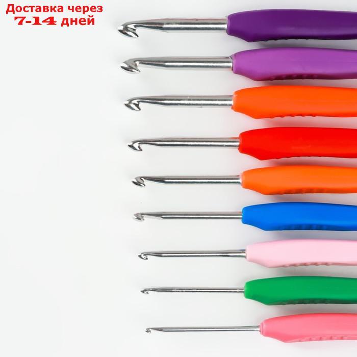 Набор крючков для вязания, d = 2-6 мм, 16 см, 9 шт, цвет разноцветный - фото 3 - id-p215605898