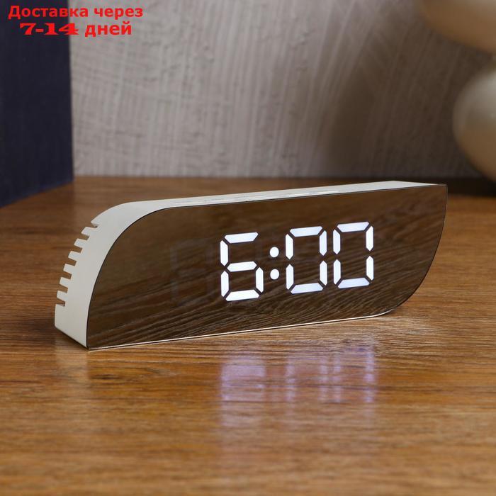 Часы-будильник электронные с календарём и термометром, 3 ААА, от USB, 15х3.5х5 см - фото 2 - id-p215606044