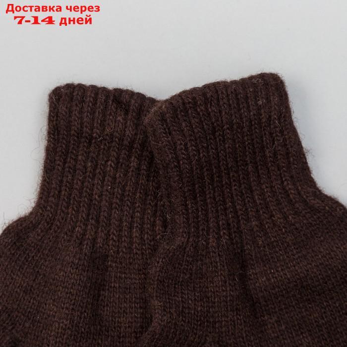 Перчатки женские из шерсти "Як" 04123 цвет шоколадный, р-р 17-19 - фото 2 - id-p215606119