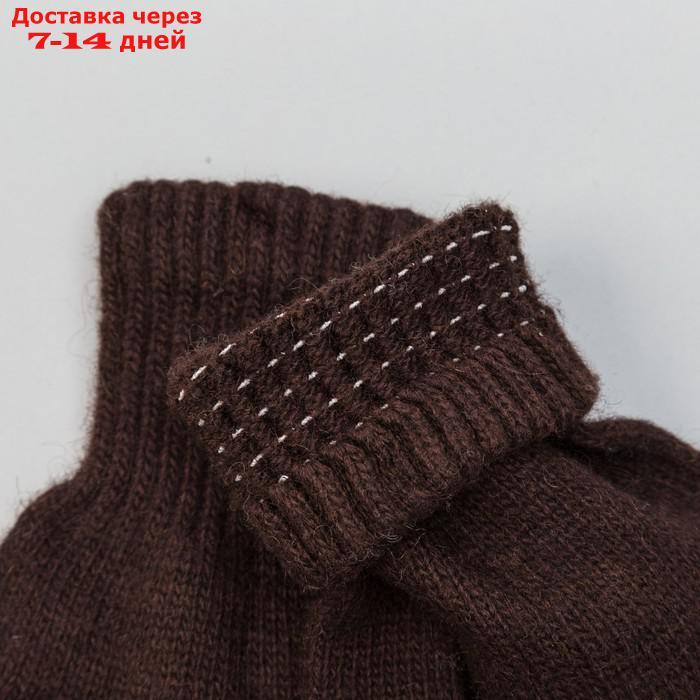 Перчатки женские из шерсти "Як" 04123 цвет шоколадный, р-р 17-19 - фото 3 - id-p215606119