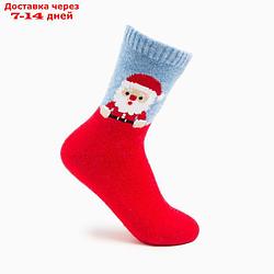 Носки женские шерстяные "Санта" цвет красный, размер 25 (38-40)