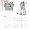 Пижама футболка и брюки "Симпл-димпл" для девочки, рост 152 см., цвет графит/персиковый, фото 5