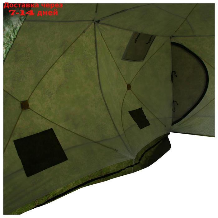 Палатка зимняя "СТЭК" КУБ Дубль Т 3-местная, трехслойная, цвет камуфляж - фото 5 - id-p216018052