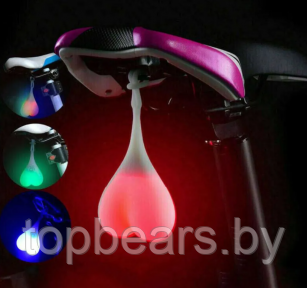 Силиконовый задний велосипедный фонарь Silicon light Бубенцы Красный - фото 1 - id-p216155659