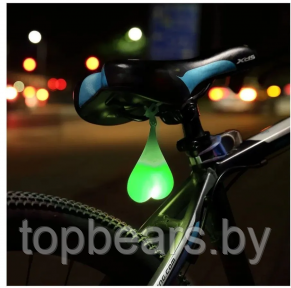 Силиконовый задний велосипедный фонарь Silicon light Бубенцы Зеленый - фото 1 - id-p216155660