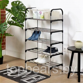 Полка для обуви металлическая Easy Shoe Rack / Этажерка / Обувница напольная 5 ярусов 110х55х30см.