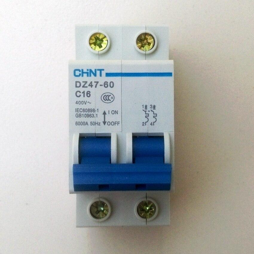 Автоматический выключатель двухполюсный CHNT DZ47-60 C16 - фото 1 - id-p216160122