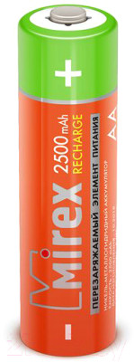 Комплект аккумуляторов Mirex HR6 2500mAh / HR6-25-E4 - фото 2 - id-p216165234