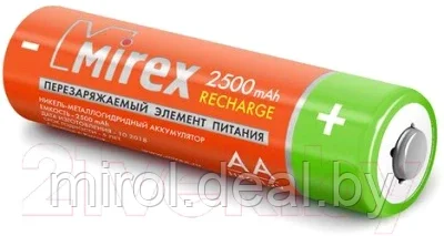 Комплект аккумуляторов Mirex HR6 2500mAh / HR6-25-E4 - фото 3 - id-p216165234