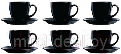 Набор для чая/кофе Luminarc Carine Black P4672 - фото 1 - id-p216168865