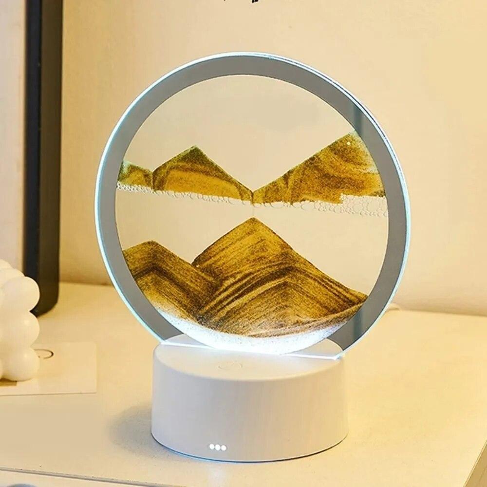 Лампа- ночник "Зыбучий песок" с 3D эффектом Desk Lamp (RGB -подсветка, 7 цветов) / Песочная картина - фото 2 - id-p212140294