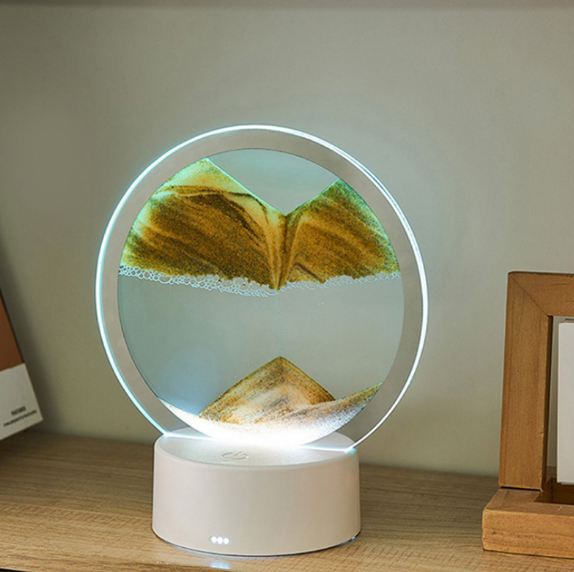 Лампа- ночник "Зыбучий песок" с 3D эффектом Desk Lamp (RGB -подсветка, 7 цветов) / Песочная картина - фото 4 - id-p212140294
