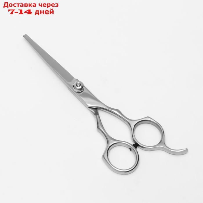 Ножницы парикмахерские с упором, лезвие 5,5 см, цвет серебряный - фото 2 - id-p215604606