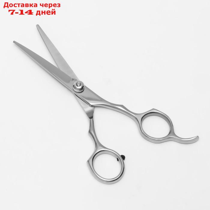 Ножницы парикмахерские с упором, лезвие 5,5 см, цвет серебряный - фото 3 - id-p215604606