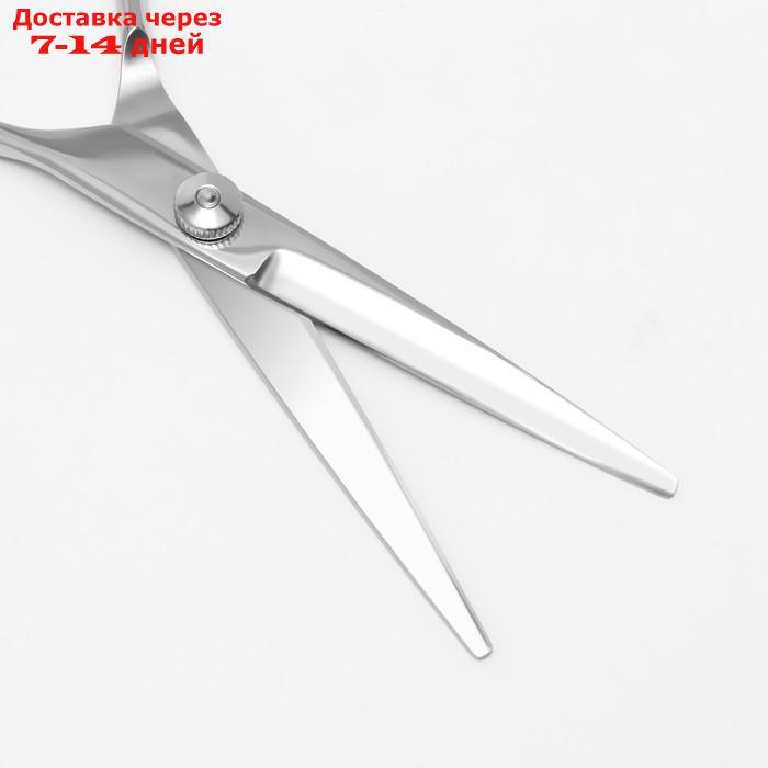 Ножницы парикмахерские с упором, лезвие 5,5 см, цвет серебряный - фото 4 - id-p215604606