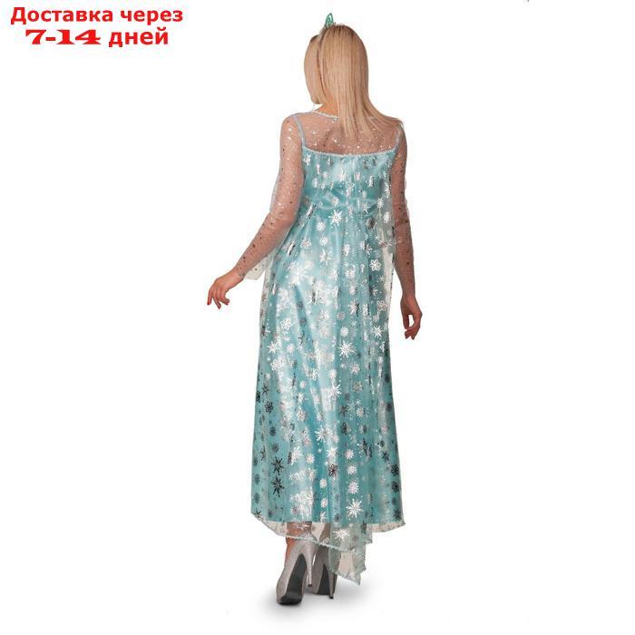 Карнавальный костюм "Эльза", платье, корона, р. 50, рост 170 см - фото 2 - id-p216015762