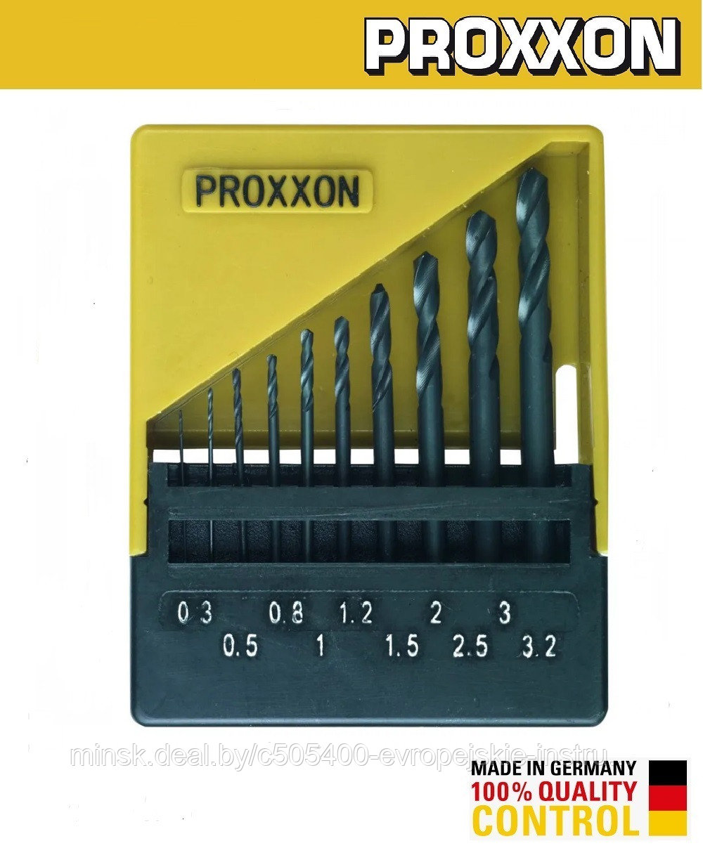 Набор сверл по металлу 10 пр. 0.3 - 3.2 мм PROXXON - фото 1 - id-p216205847