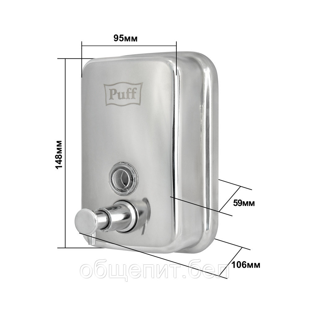 Дозатор для жидкого мыла Puff-8605 нержавейка, 500мл (глянец) - фото 3 - id-p216212414