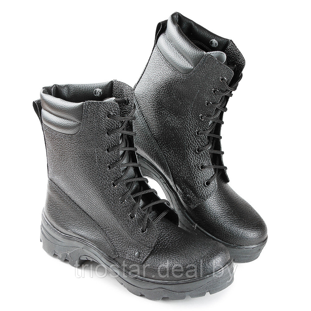 Берцы (ботинки) кожаные 61/3 (лето/деми, цвет черный) - фото 2 - id-p216219632