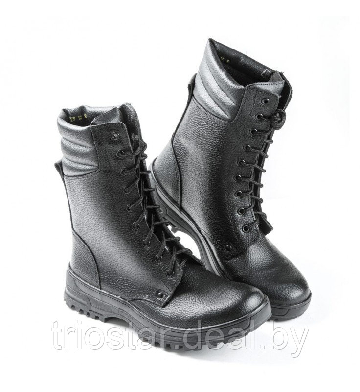 Берцы (ботинки) кожаные 65К (лето/деми, цвет черный) - фото 1 - id-p216219647