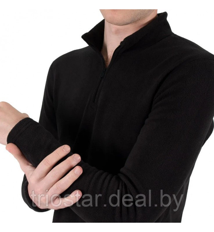 Термобельё "Сибирский следопыт" Fleece Zip флисовое (комплект кофта и штаны, цвет черный) - фото 3 - id-p216220142