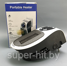 Портативный электрический мини обогреватель с пультом ДУ Portable Heater 500 W (2 режима работы, таймер), фото 3