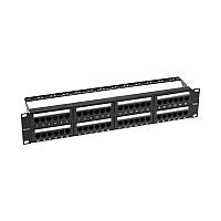 Rexant (02-0032) Панель коммутационная с кабельными органайзерами 19", 2U, 48 портов, UTP, RJ-45, CAT 5e