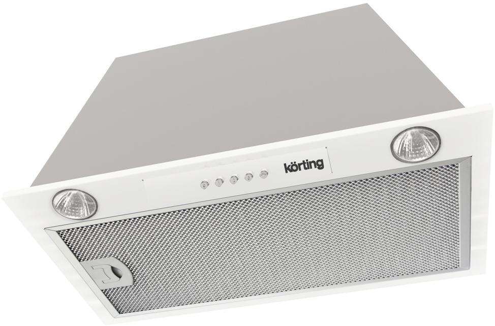 Встраиваемая вытяжка KORTING KHI 6530 W, в шкаф 60см, 3 режима, 450 м3/ч., алюминиевый жировой фильтр, 2 лампы - фото 1 - id-p216230597