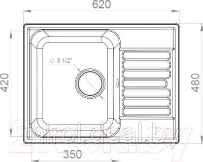 Мойка кухонная GranFest Quarz GF-Z13 - фото 2 - id-p216240577