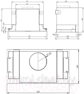 Вытяжка скрытая Akpo Neva Glass 60 WK-4 - фото 3 - id-p216240614