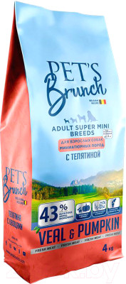 Сухой корм для собак Pet's Brunch Adult Super Mini Breeds с телятиной - фото 1 - id-p216243758