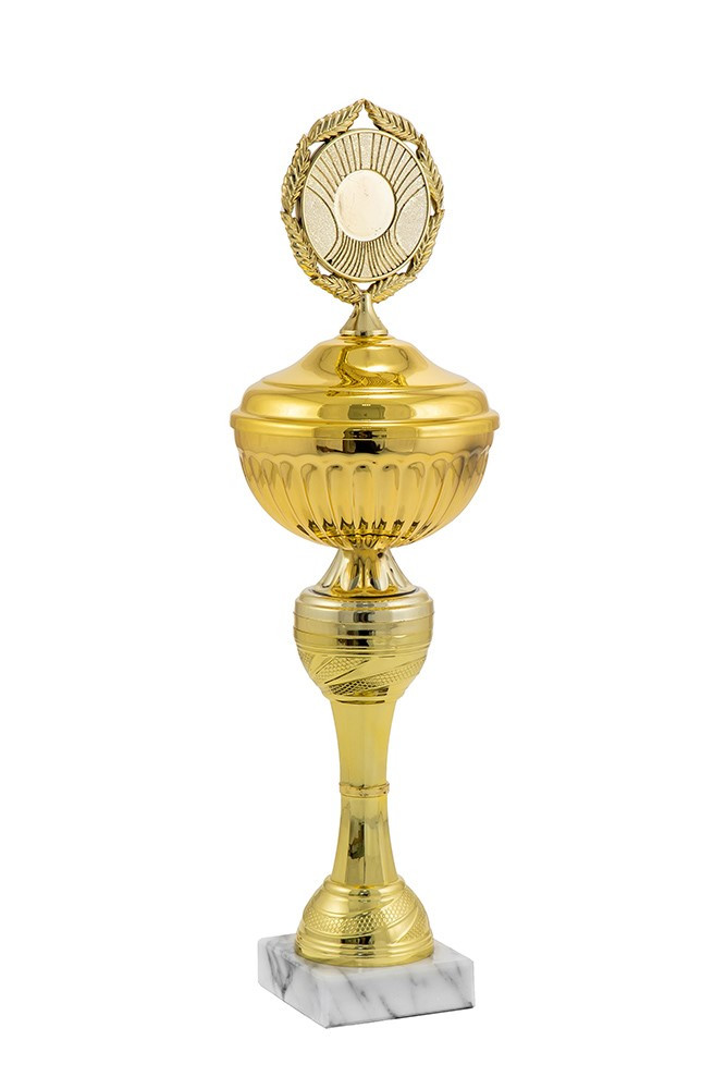 Кубок "Юпитер" на мраморной подставке с крышкой , высота 34 см,чаша 10 см арт.094-230-100 КЗ100 - фото 1 - id-p216244396