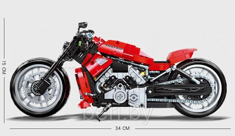 91020 Конструктор DUCATI Скоростной мотоцикл, 849 деталей, Аналог Lego Technic - фото 5 - id-p215991081