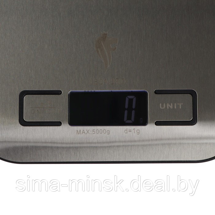 Весы кухонные Leonord LE-1702, электронные, до 5 кг, LCD дисплей, серебристые - фото 3 - id-p216257872