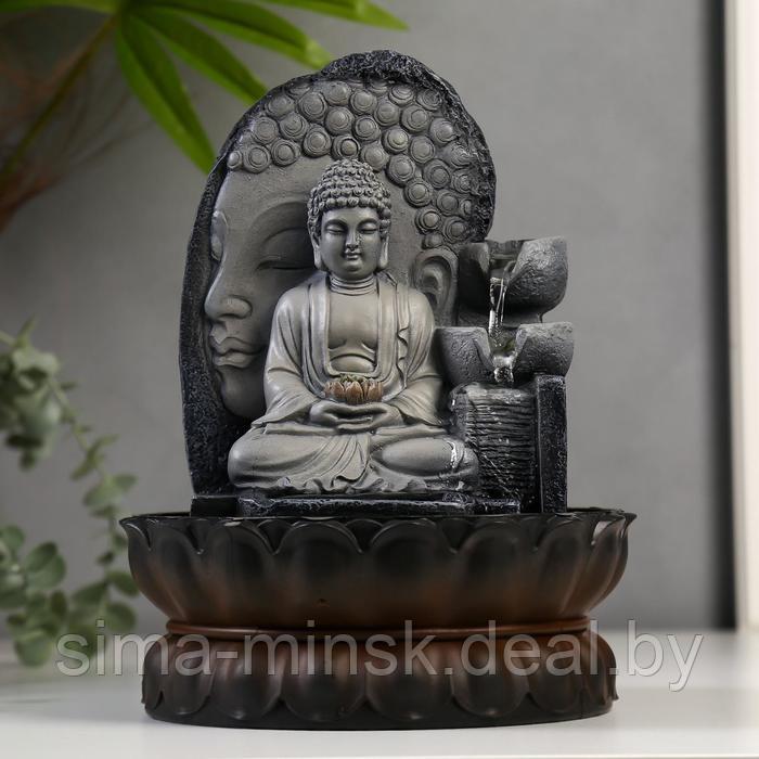 Фонтан настольный от сети, подсветка "Будда" серый мрамор 30х20,5х20,5 см - фото 1 - id-p216257584