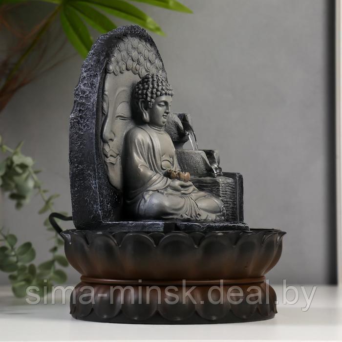 Фонтан настольный от сети, подсветка "Будда" серый мрамор 30х20,5х20,5 см - фото 3 - id-p216257584