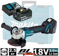 Аккумуляторная угловая шлифмашина Makita DGA504RFE (2 акк. 18V, 3Ah, зарядное, кейс)